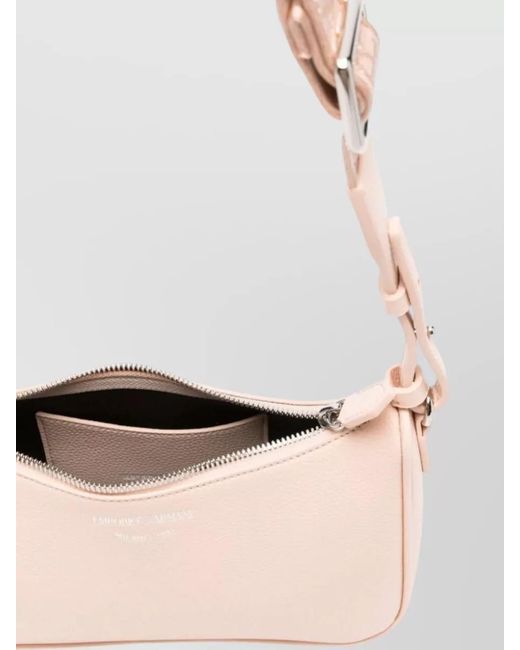 Emporio Armani Pink Logo Strap Baguette Style Shoulder Bag