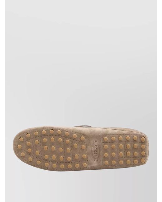 Tod's Natural Leather Boat Loafer Style Slider Sandals