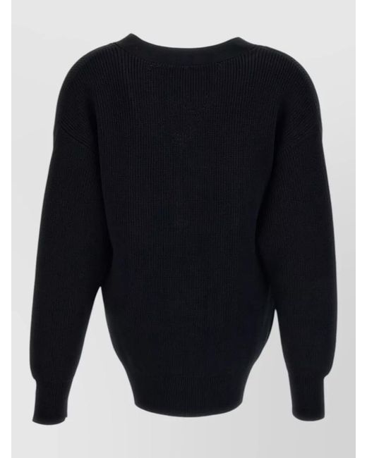 Elisabetta Franchi Blue V Neck Cardigan Long Sleeves Ribbed