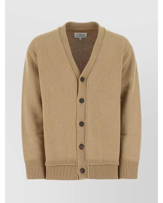 Maison Margiela Natural Regular-Fit V-Neck Cardigan for men