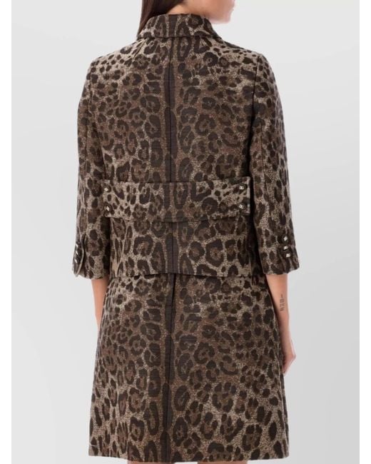 Dolce & Gabbana Brown Patterned Jacquard Jacket