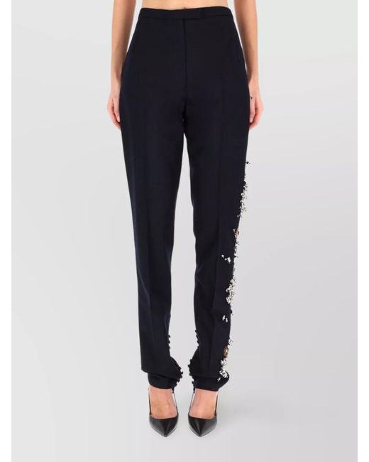 Dries Van Noten Blue Wool Slim-Fit Trousers