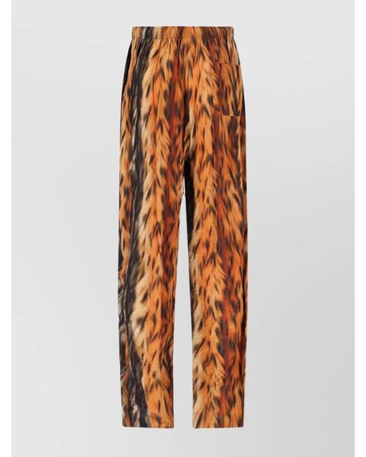 Balenciaga Orange Silk Wide-Leg Trousers