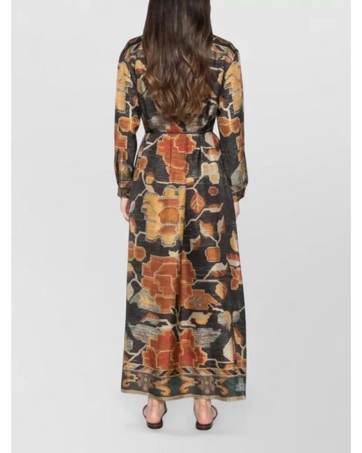 Pierre Louis Mascia Multicolor Silk Maxi Dress Floral Graphic Print