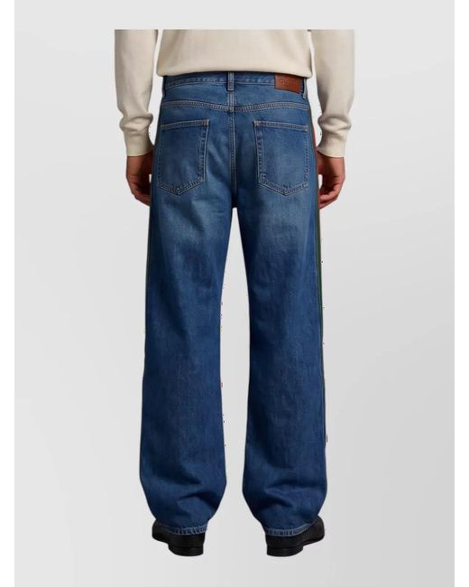 Gucci Blue Denim Low-Rise Wide-Leg Relaxed-Fit Jeans for men