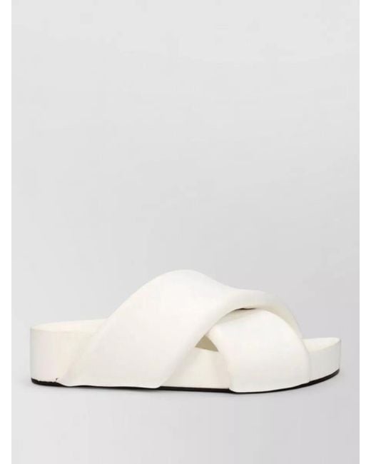 Jil Sander Natural Leather Platform Sandals