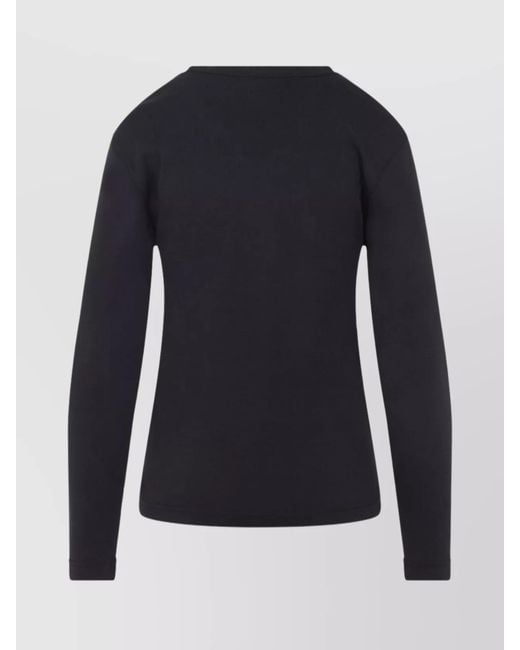 Lemaire Blue Ribbed Slim-Fit Long-Sleeve Cotton T-Shirt