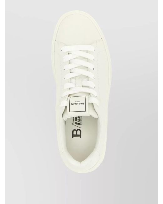 Balmain Natural Calfskin Leather Low-Top Sneakers for men