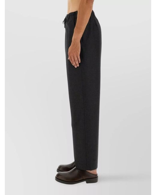 Dries Van Noten Black Wool Straight-Leg Trousers for men