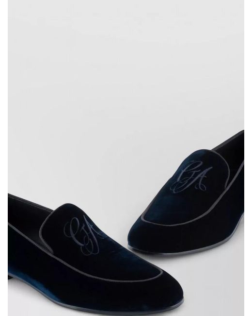 Giorgio Armani Multicolor Velvet Loafers Embroidered Logo Detail for men