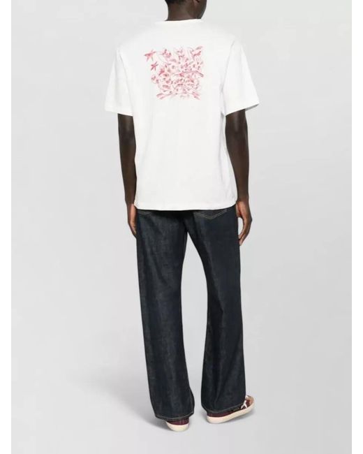 KENZO White Cotton Embroidered T-Shirt for men