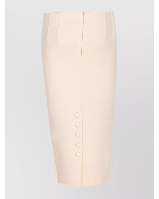 Elisabetta Franchi Natural Wool Pencil Skirt