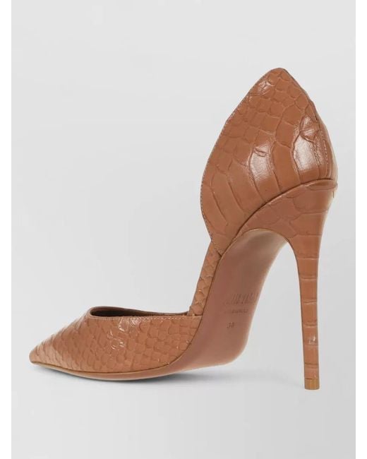 Paris Texas White Crocodile Effect Leather Pointed Toe Pumps