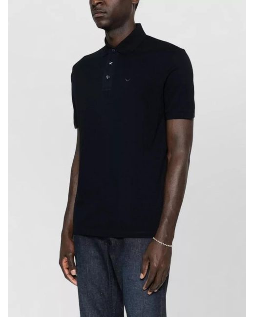Emporio Armani Black Cotton Short-Sleeve Polo Shirt for men