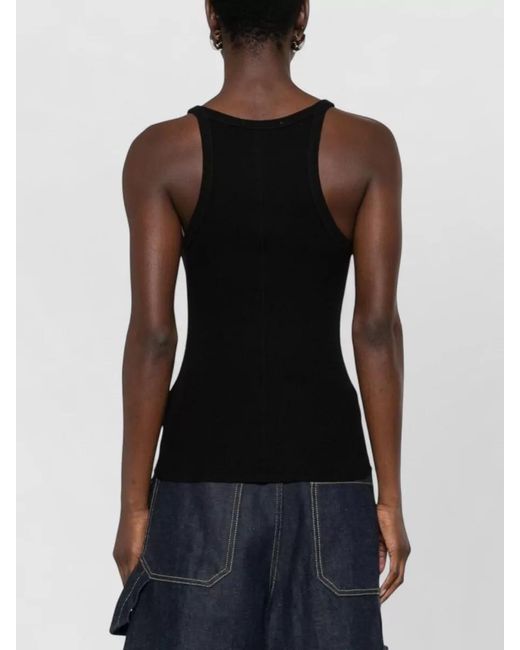 IRO Black Ribbed Scoop Neck Sleeveless Tank Top