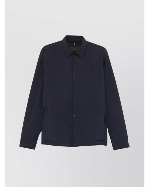 Paul & Shark Blue Stylish Short Sleeve Jackets Featuring Pockets for men