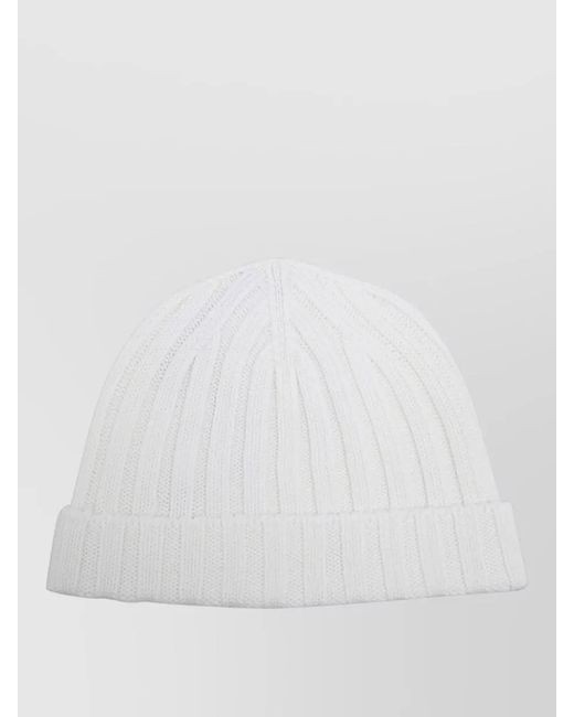 Filippo De Laurentis White Wool Beanie for men