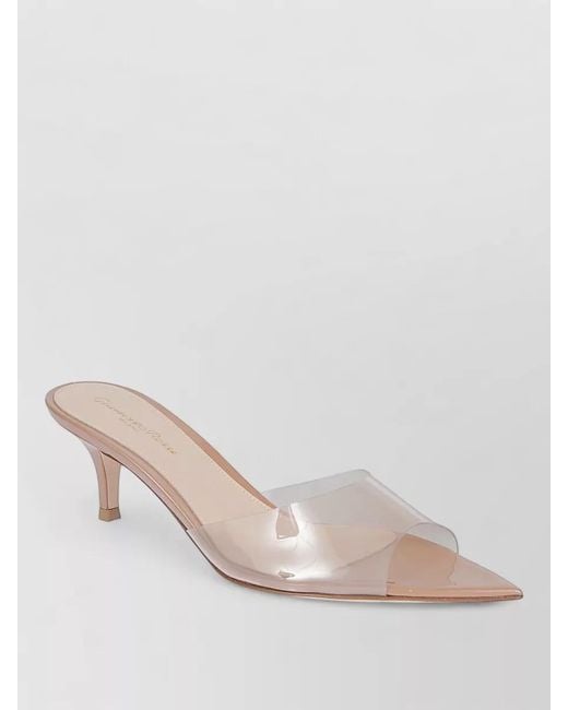 Gianvito Rossi Pink Elle 55 Kitten Heel Pointed Toe Mules