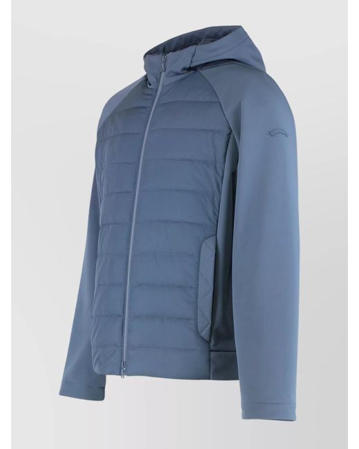 Paul & Shark Blue Technical Hooded Padded Jacket for men
