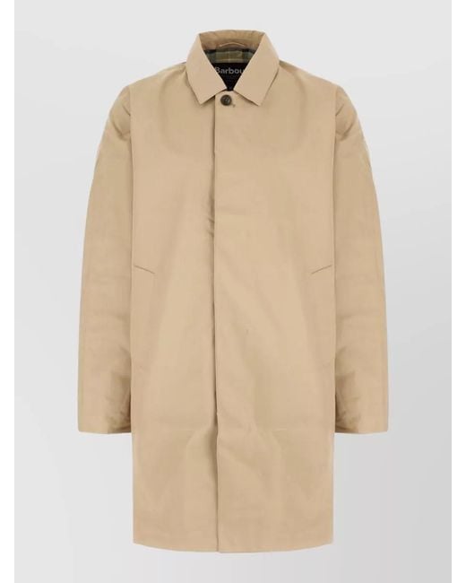 Barbour Natural Polyester Blend Jacket Side Pockets Detail for men