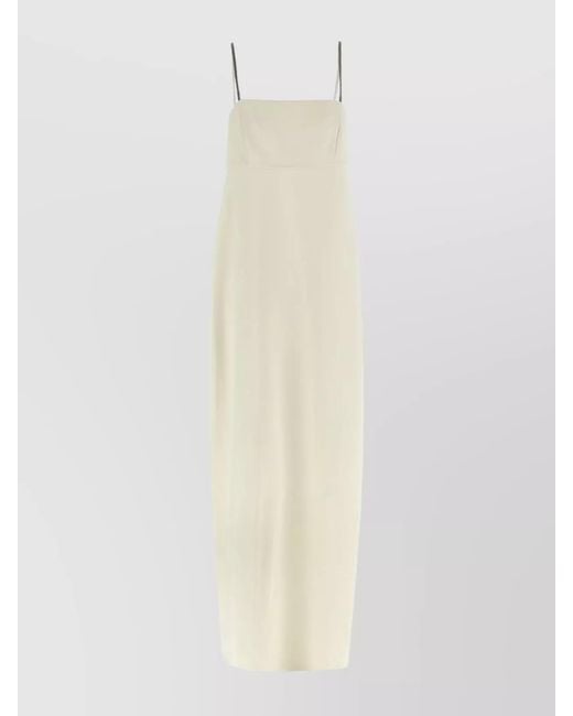 Brunello Cucinelli White Strappy Dress With Slit