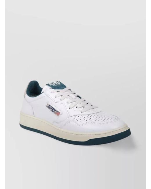 Autry White Low Sneaker With Contrast Heel Tab for men