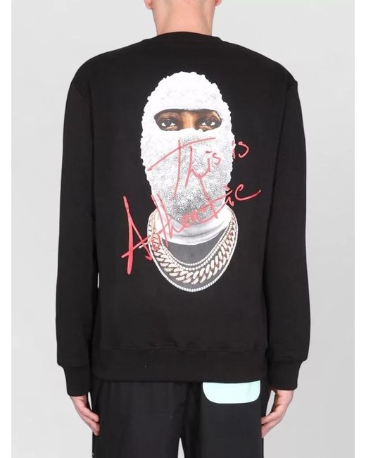 Ih Nom Uh Nit Black Sweatshirt Crew Neck Crowling Graphic Print for men