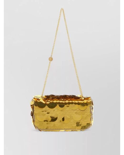 Rabanne White Sparkle Mini Sequin Clutch Bag