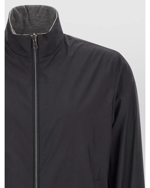 Herno Gray Reversible Bomber Jacket Elasticated Hem Collar for men