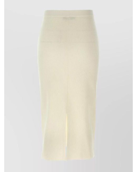Alessandra Rich Natural Cashmere Midi Skirt