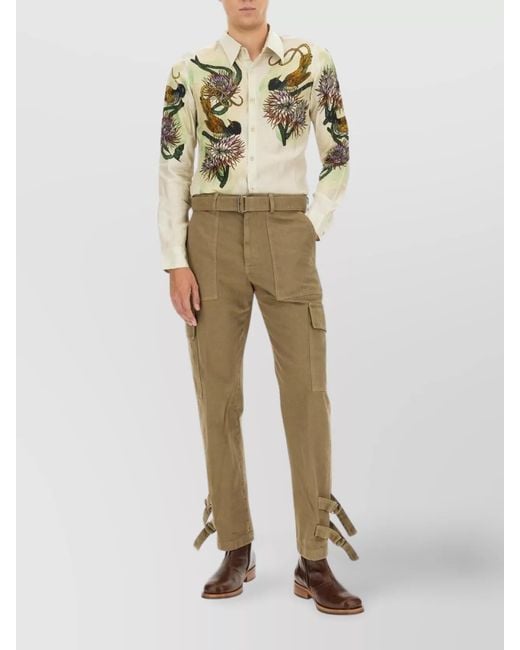 Dries Van Noten Natural Printed Slim-Fit Shirt for men