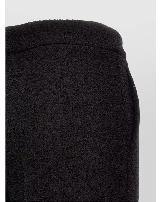 Moschino Black Cropped Bouclé Wide-Leg Trousers