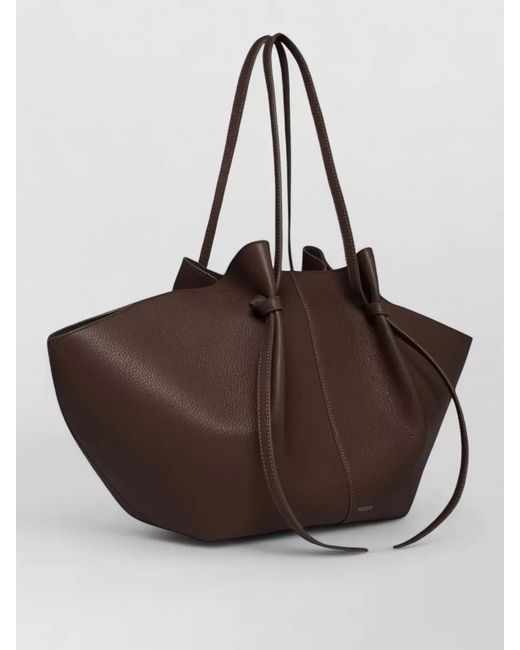 Yuzefi Brown Tote Bag Large Size Top Handles