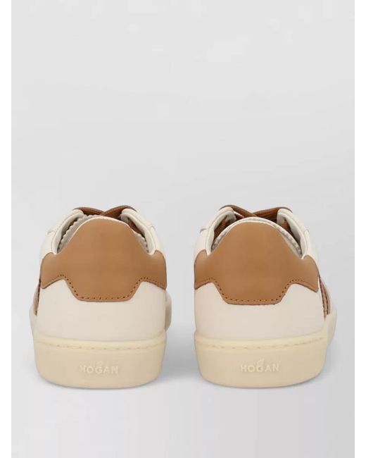Hogan Natural Leather Low-Top Sneakers