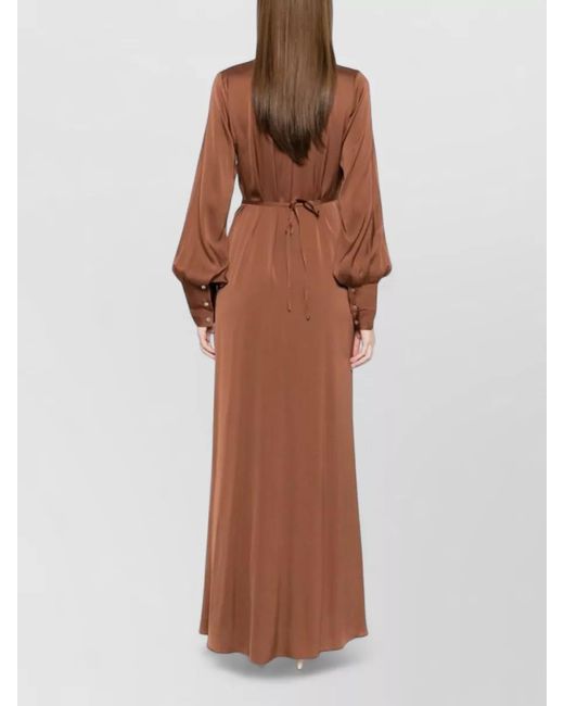 Silk95five Brown Palm Beach Maxi Dress Tie Waist