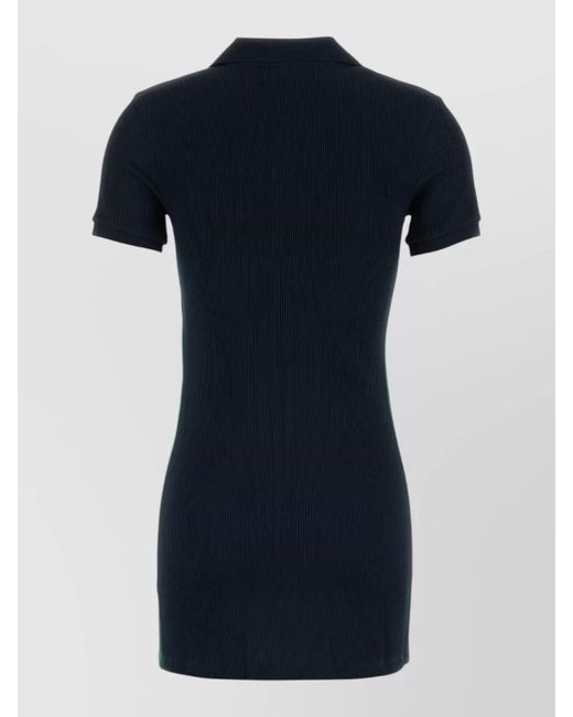 Gucci Blue Ribbed Knee-Length Polo Dress