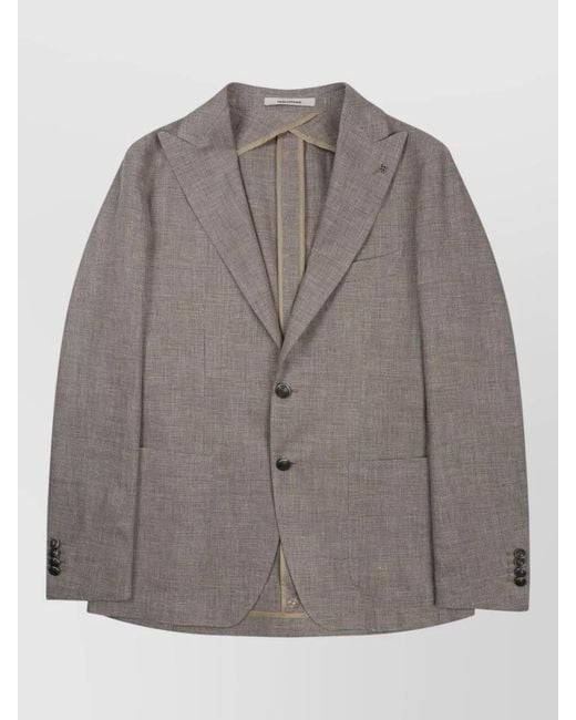 Tagliatore Gray Single Breasted Suit Notch Lapel Pockets for men