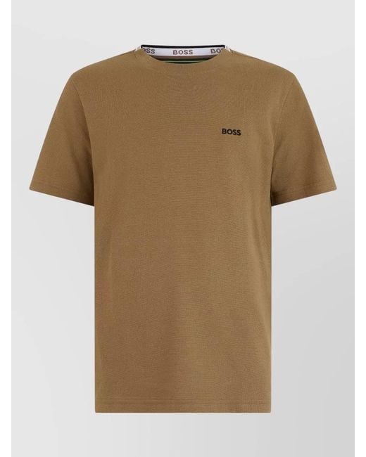 Boss Green Short Sleeve Cotton Crew Neck Polo for men