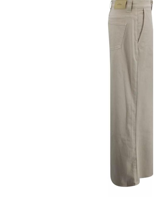 7 For All Mankind Gray High Rise Wide Leg Denim Trousers