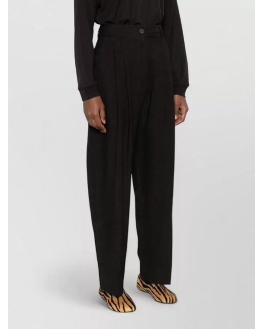 Studio Nicholson Black Pleated Wide-Leg Trousers