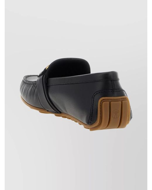 Moschino Black Leather Penny Loafers for men