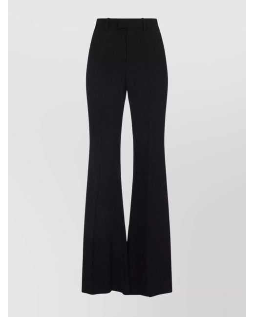 Balenciaga Black Viscose High-Rise Flared Trousers