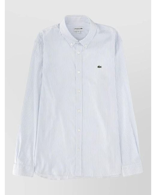 Lacoste White Shirt Long Sleeves Buttoned Collar Cuffs for men