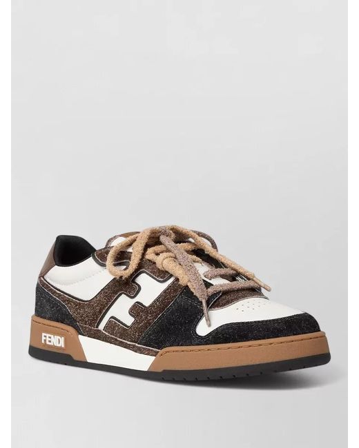 Fendi Multicolor Leather Low-Top Sneakers for men