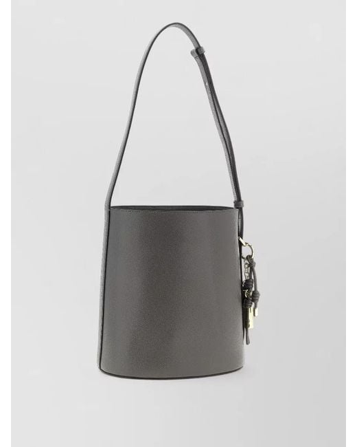 Furla White Roxie Small Bucket Bag Adjustable Strap