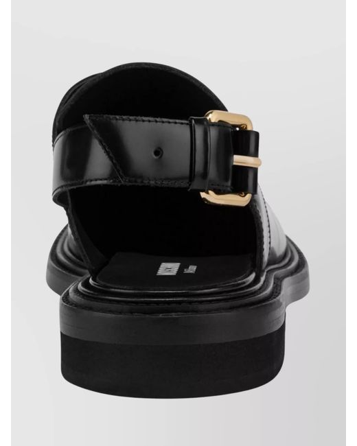Moschino Black Leather Slingback Sandals for men