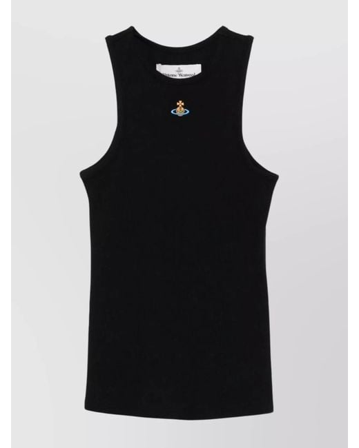 Vivienne Westwood Black Ribbed Sleeveless Tank Top