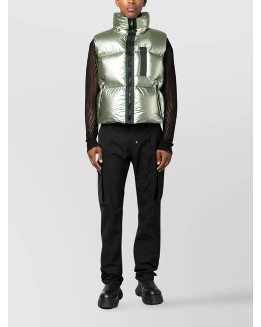 Givenchy Green Metallic Down Sleeveless Jacket for men