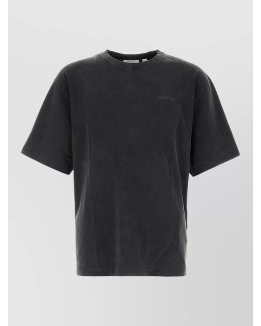 Off-White c/o Virgil Abloh Black Cotton Graphic Print Round Neck T-Shirt for men