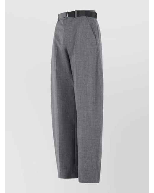 Sacai Gray Straight-Leg Tailored Trousers